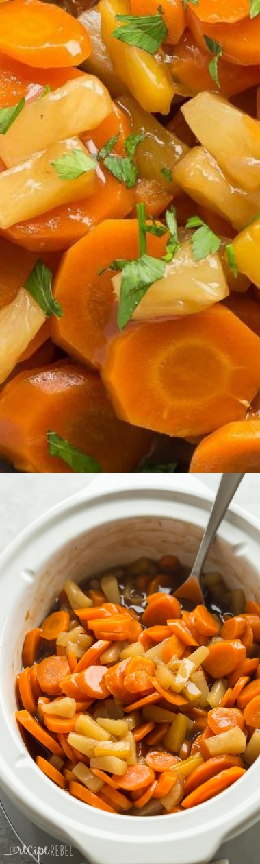 Slow Cooker Pineapple Glazed Carrots