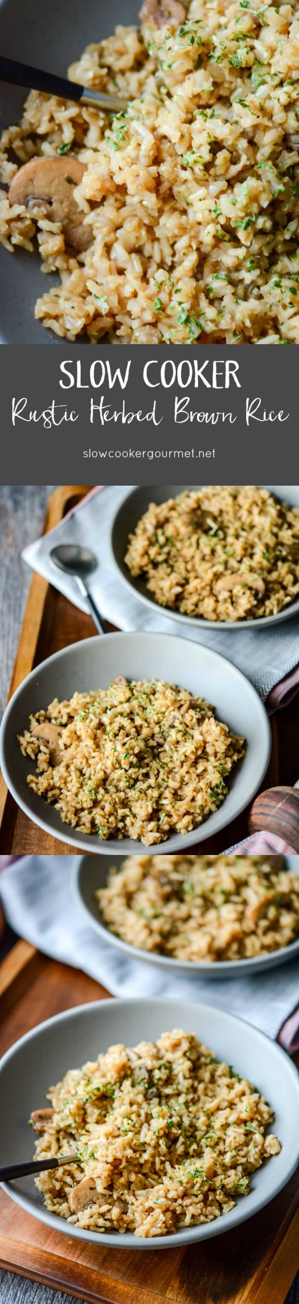 Slow Cooker Rustic Herbed Brown Rice