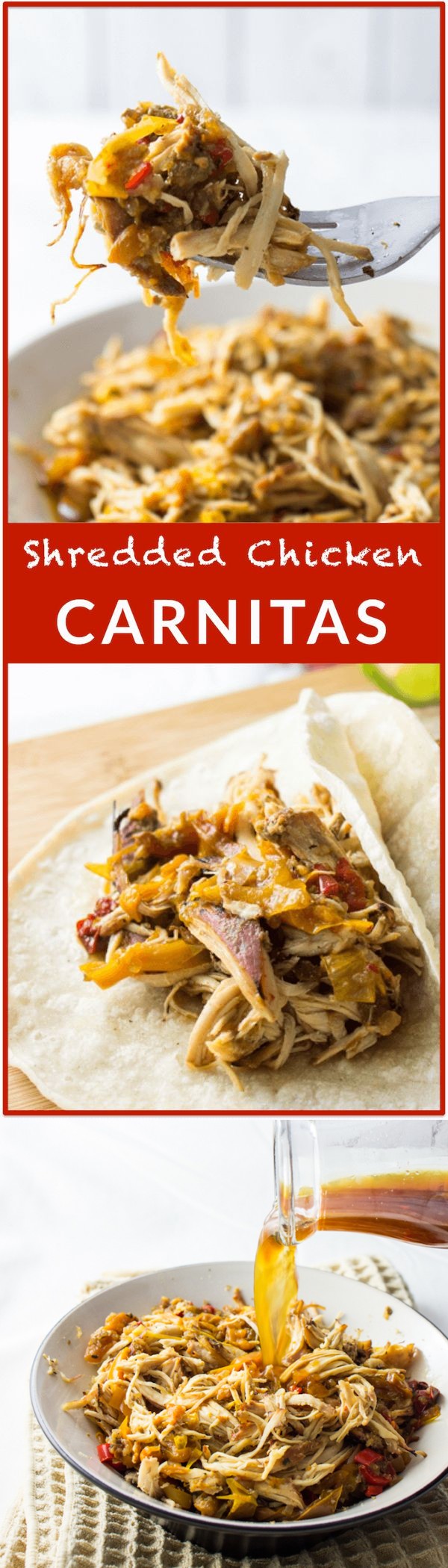 Slow cooker shredded chicken carnitas