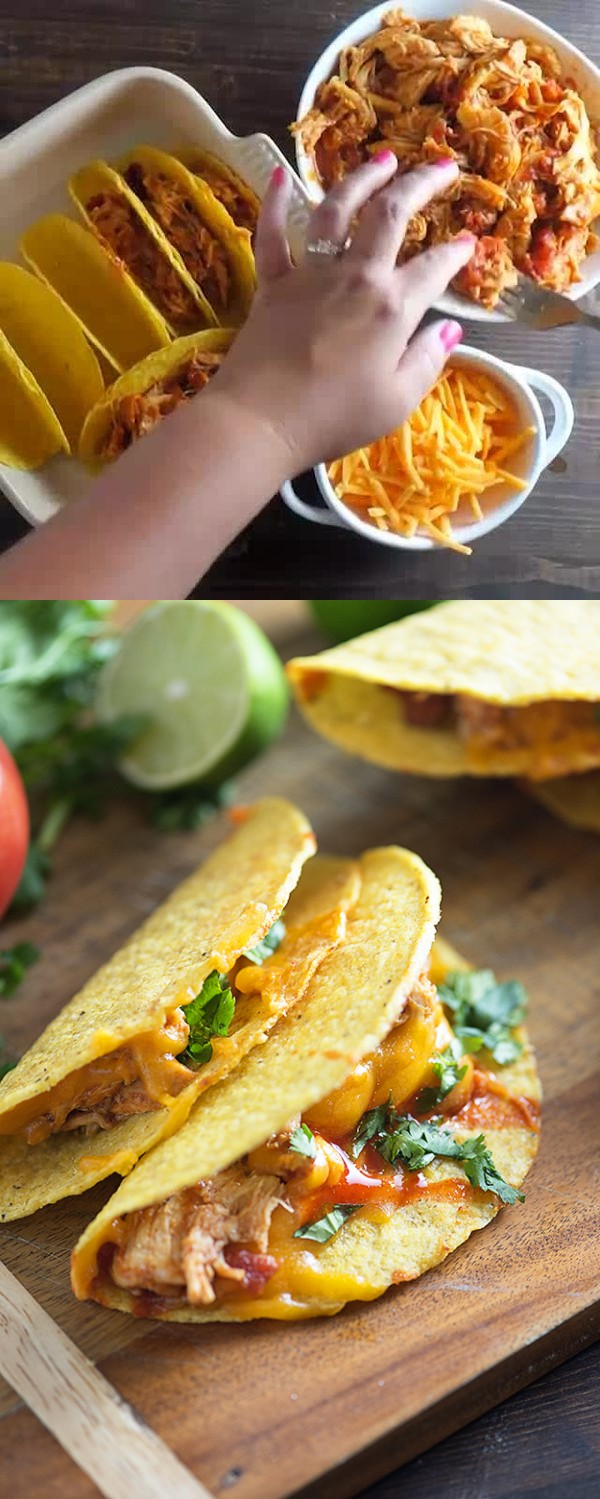 Slow Cooker Shredded Chicken Tacos