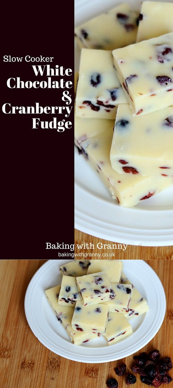 Slow Cooker White Chocolate & Cranberry Fudge