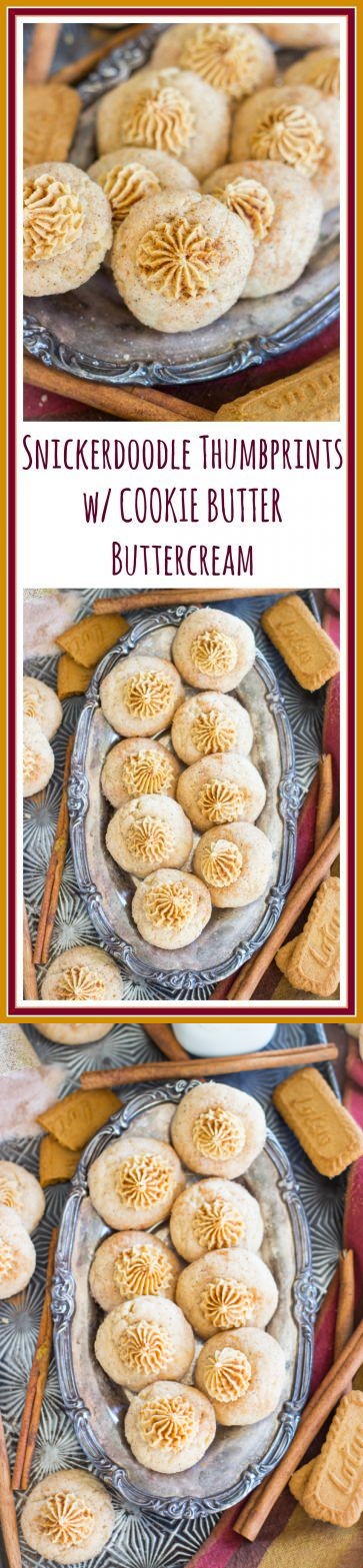 Snickerdoodle Thumbprints with Cookie Butter Buttercream