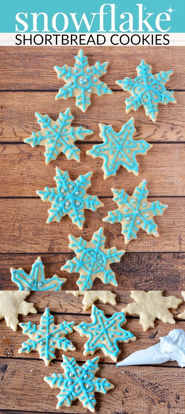 Snowflake shortbread cookie