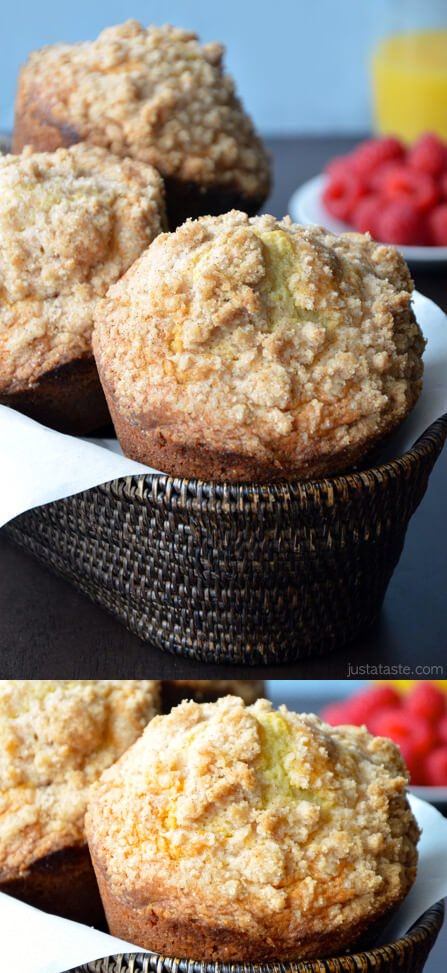 Sour Cream Coffee Cake Muffins with Streusel