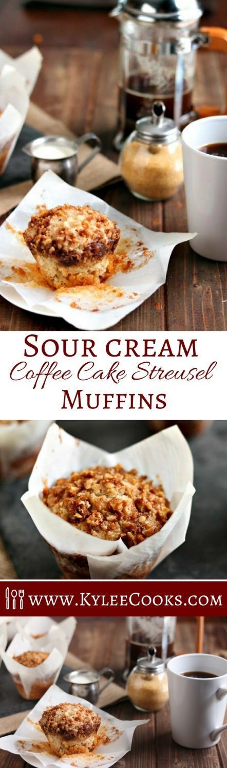 Sour Cream Coffee Cake Streusel Muffins