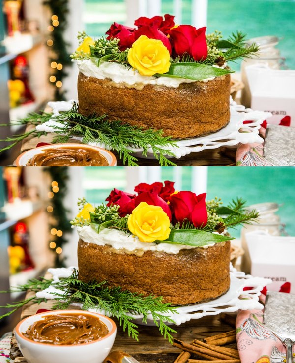 Sourdough Tres Leche Cake with Whipped Cream and Flower Crown