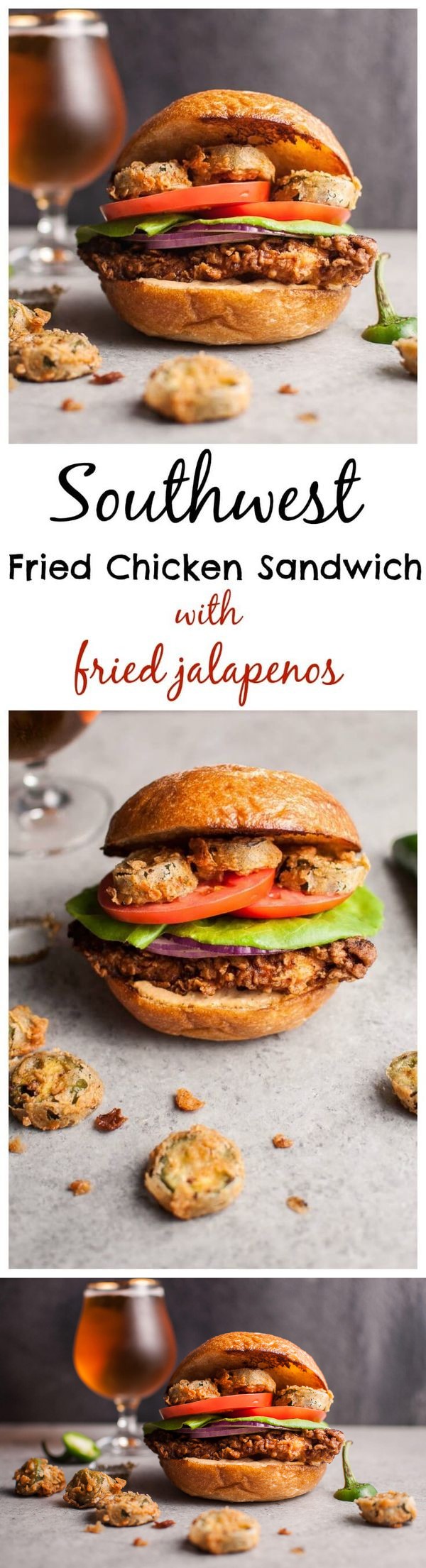 Southwest Fried Chicken Sandwich with Fried Jalapenos