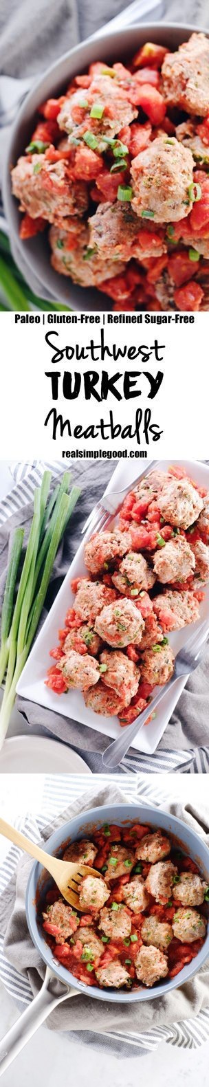 Southwest Turkey Meatballs (Paleo, GF + Refined Sugar-Free