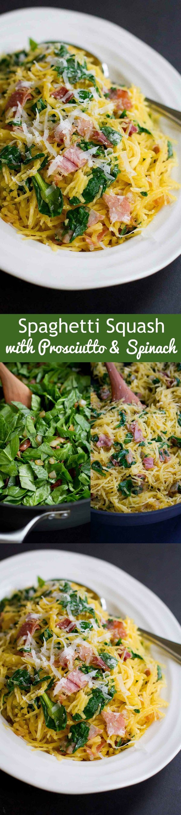 Spaghetti Squash with Prosciutto & Spinach