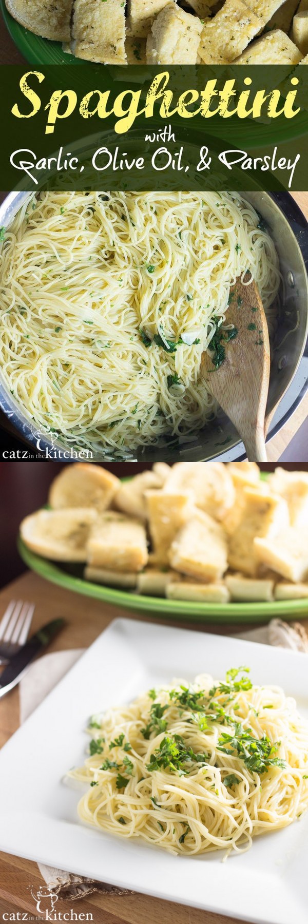 Spaghettini with Garlic, Olive Oil, & Parsley