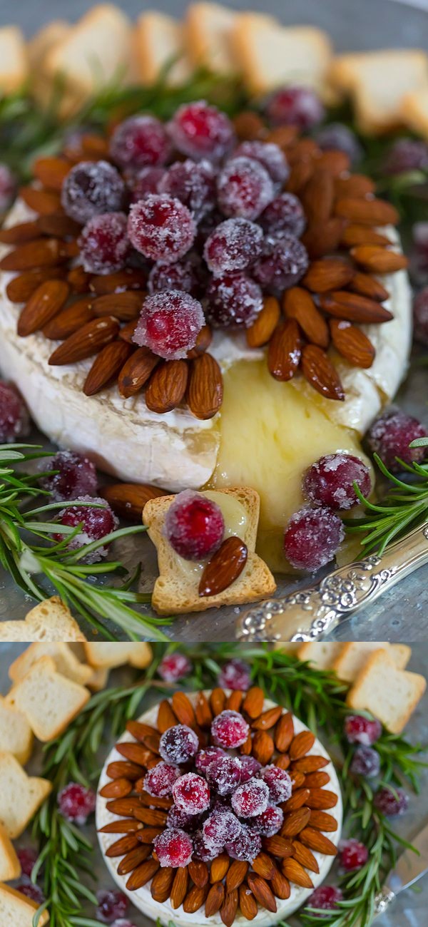 Sparkling Cranberry and Almond Baked Brie