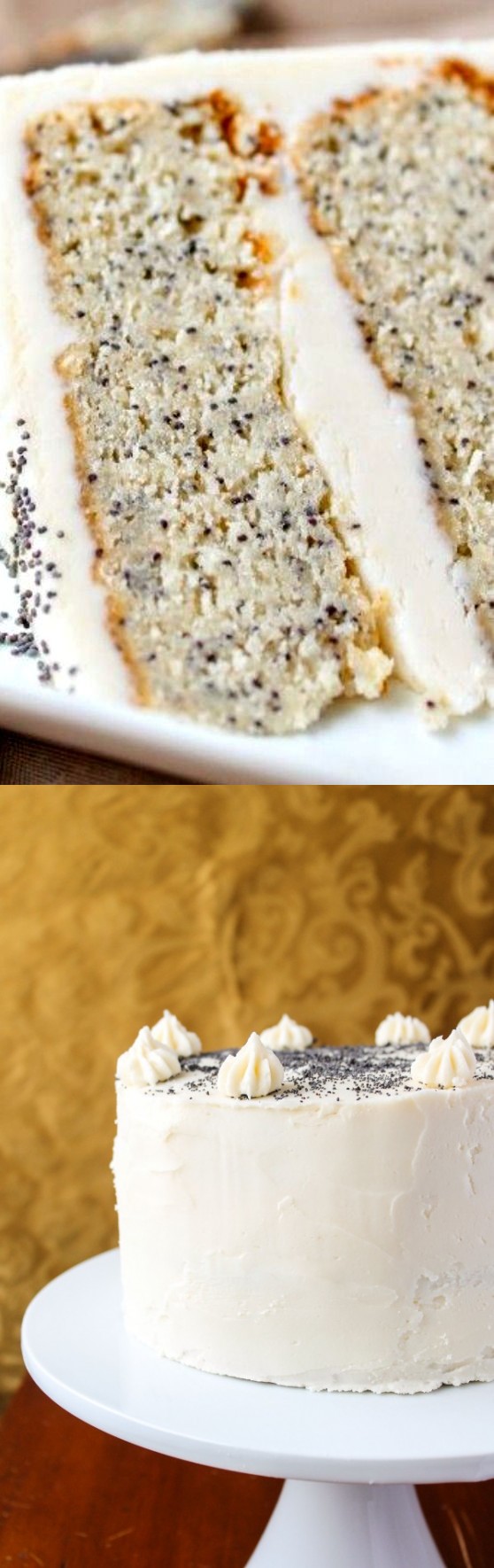 Spiced Poppyseed Cake with Almond Buttercream Frosting