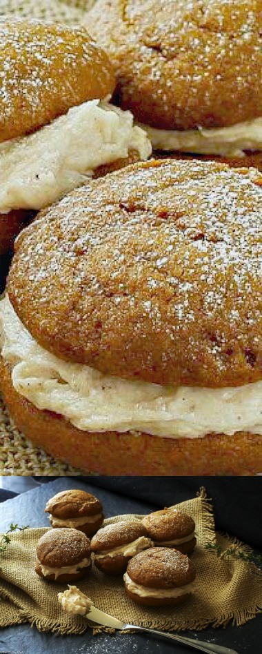 Spiced Pumpkin Whoopie Pies with Browned Butter Maple Cinnamon Frosting