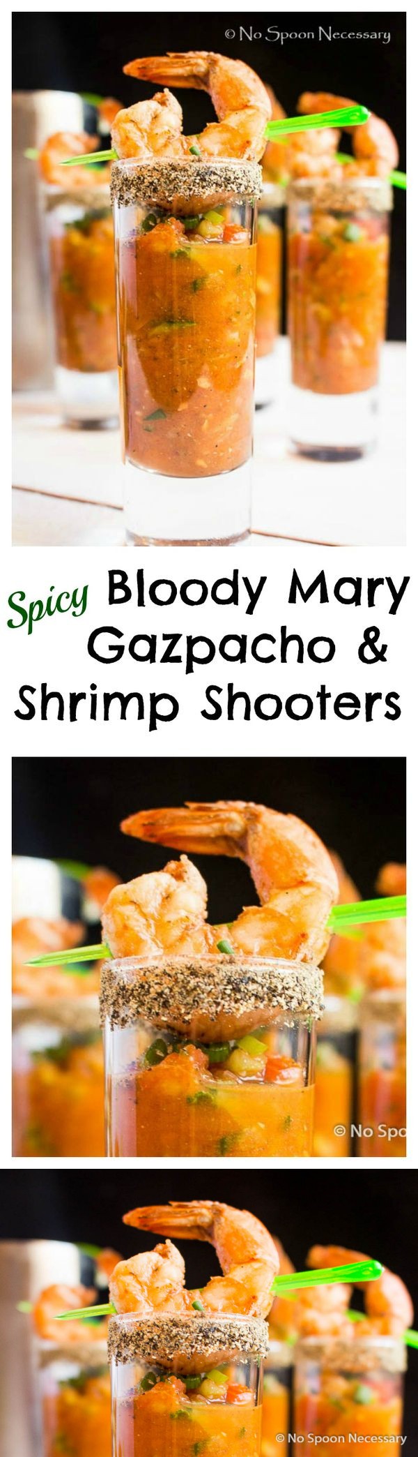 Spicy Bloody Mary Gazpacho & Shrimp Shooters