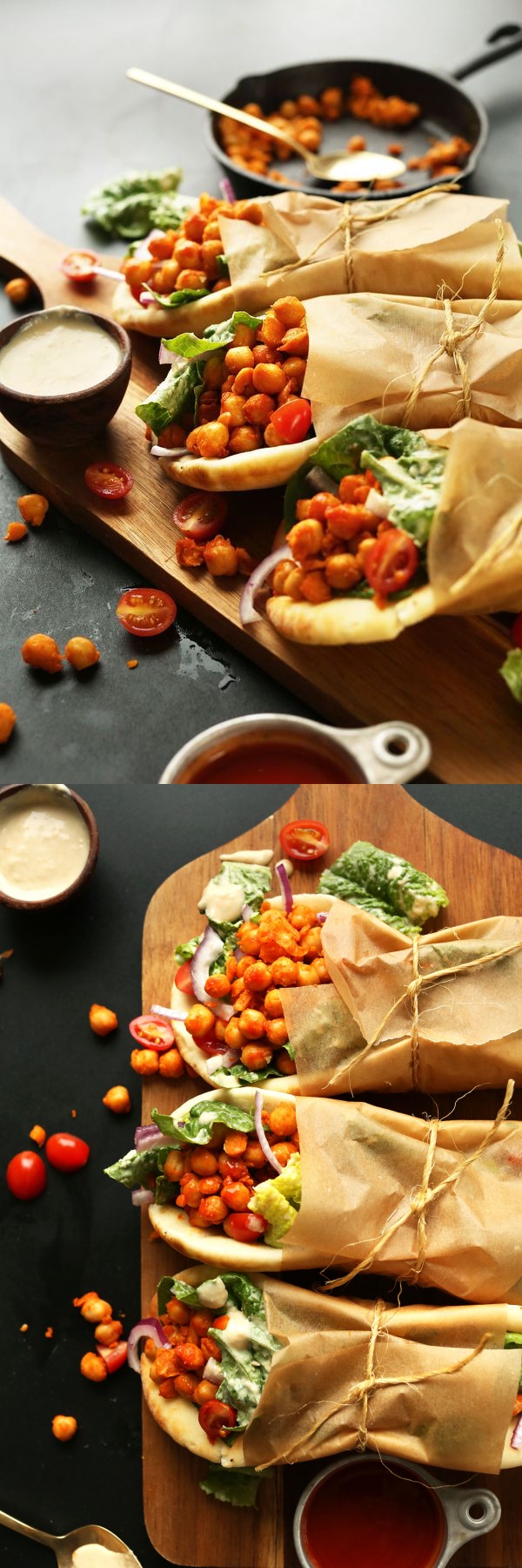 Spicy Buffalo Chickpea Wraps