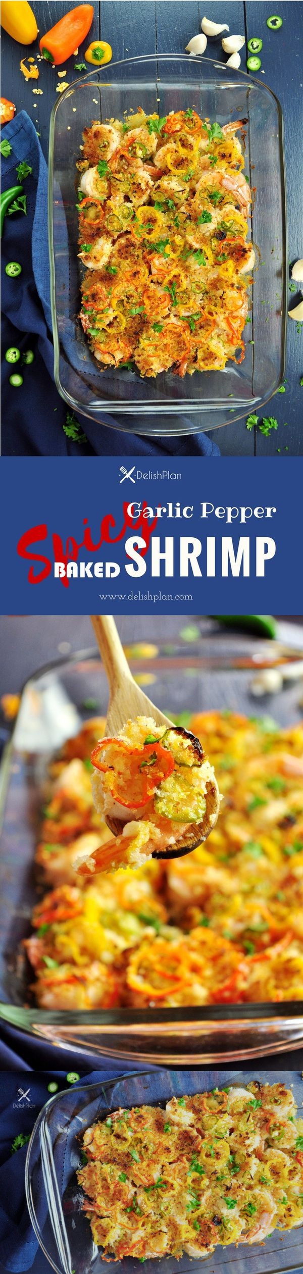 Spicy Garlic Pepper Baked Shrimp