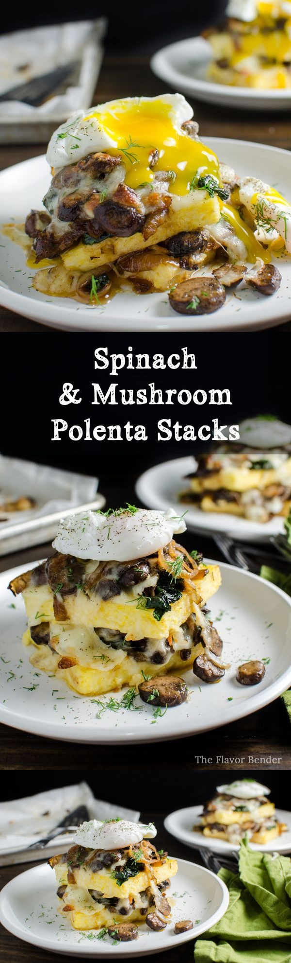 Spinach and Mushroom Polenta Stacks