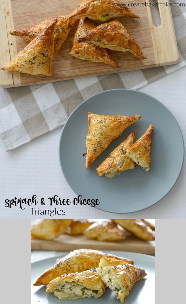 Spinach and Three Cheese Triangles