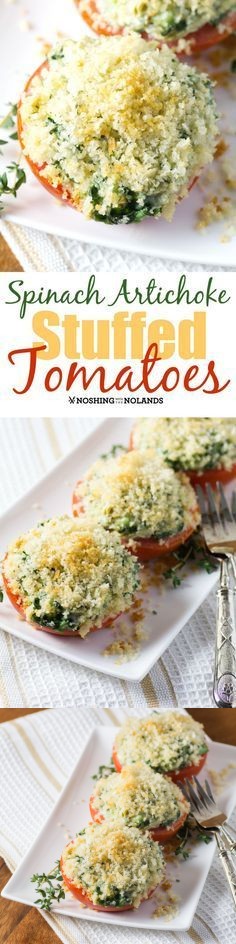 Spinach, Artichoke Stuffed Tomatoes