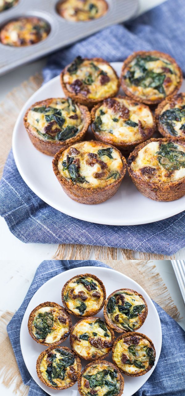 Spinach Goat Cheese Mini Quiches