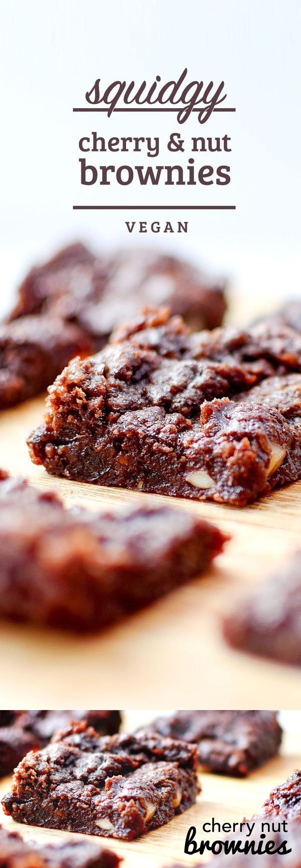 Squidgy Cherry Nut Vegan Brownies