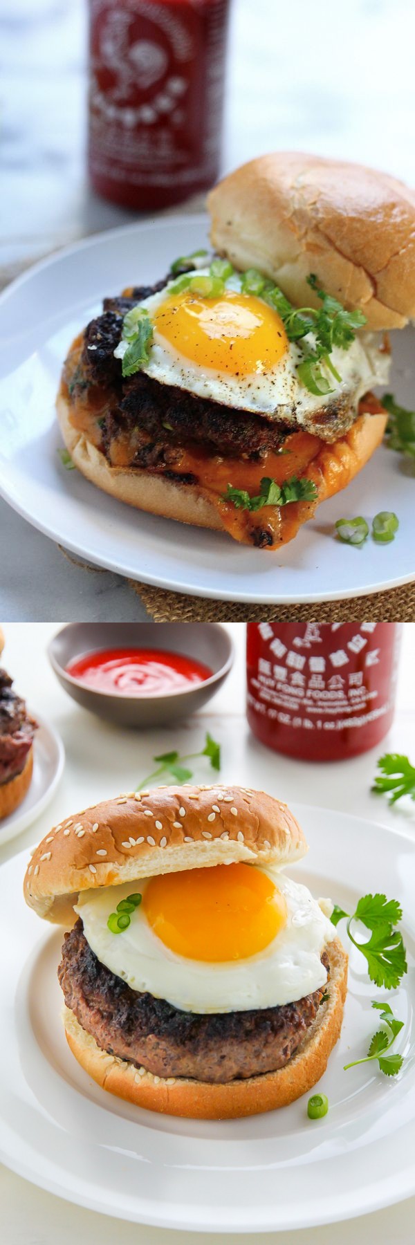 Sriracha and Cheddar “Juicy Lucy” Burgers