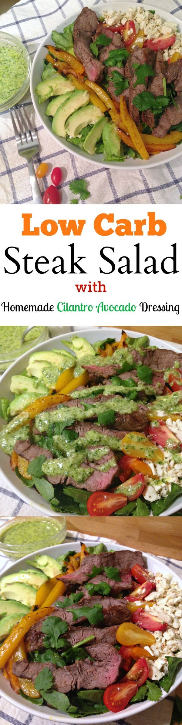 Steak Salad with Cilantro Avocado Dressing