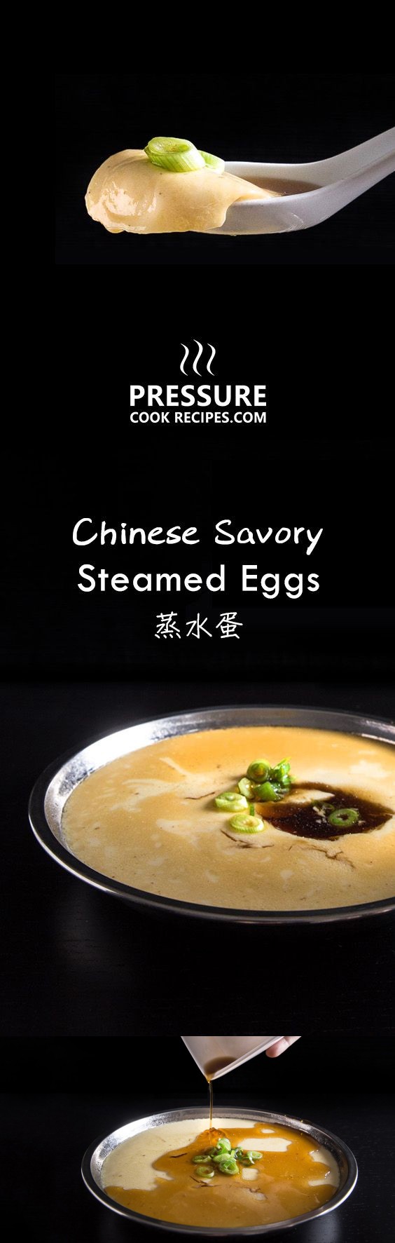 Steamed Eggs (Savory Egg Custard 蒸水蛋 in Pressure Cooker