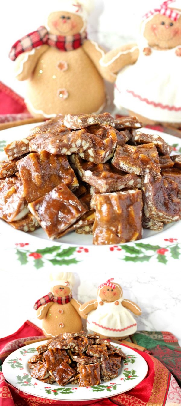 Sticky Chewy Gingerbread Toffee with Almonds