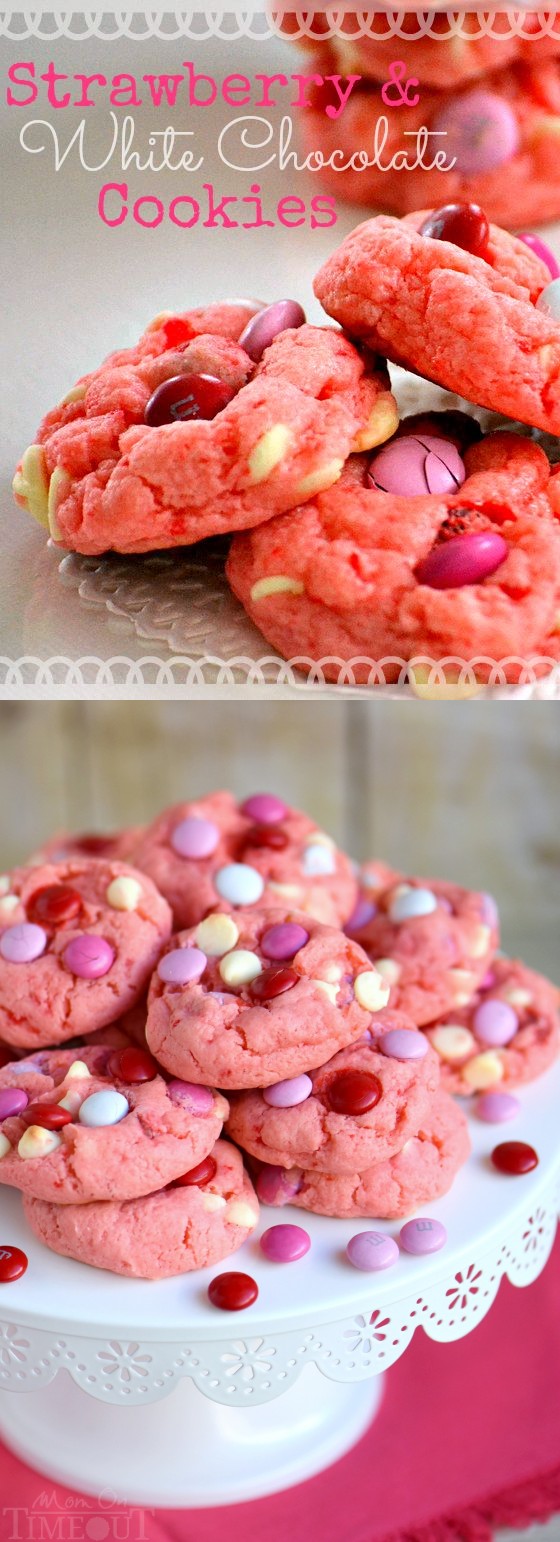 Strawberry & White Chocolate Cake Mix Cookies