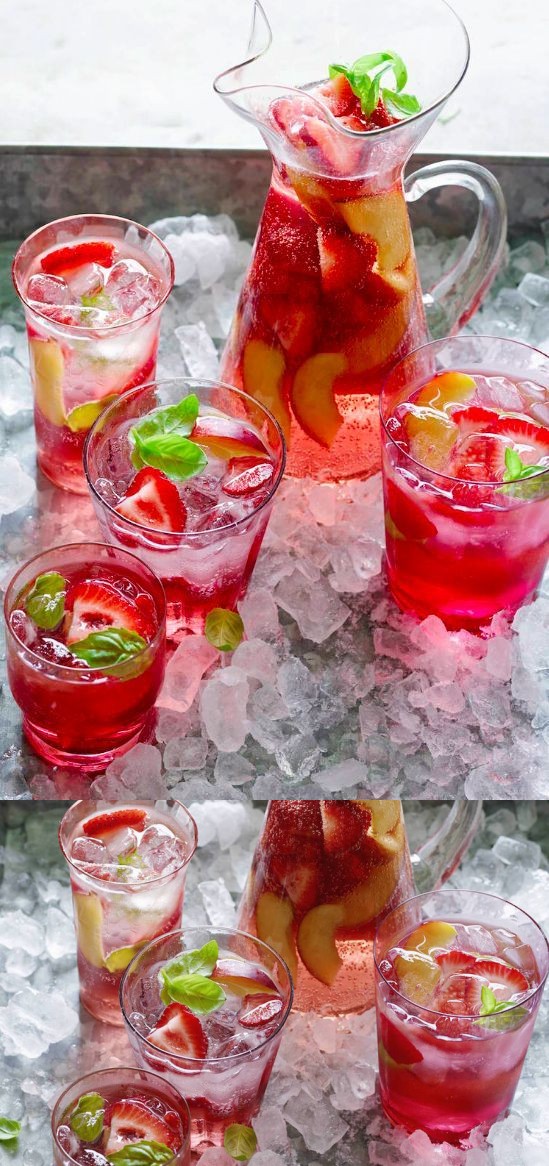 Strawberry and Peach Rosé Sangria