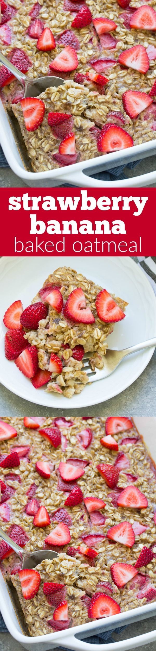 Strawberry Banana Baked Oatmeal