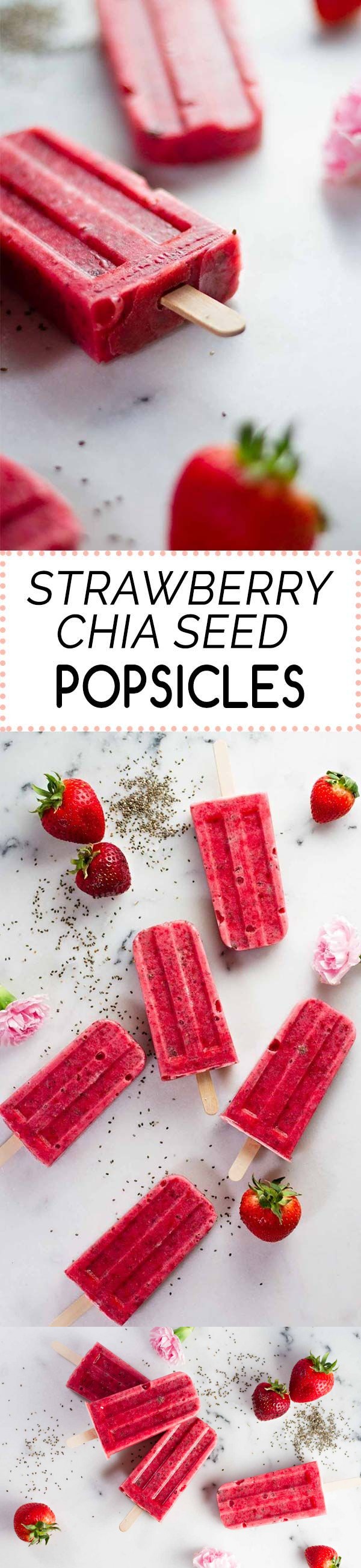 Strawberry Chia Seed Popsicles