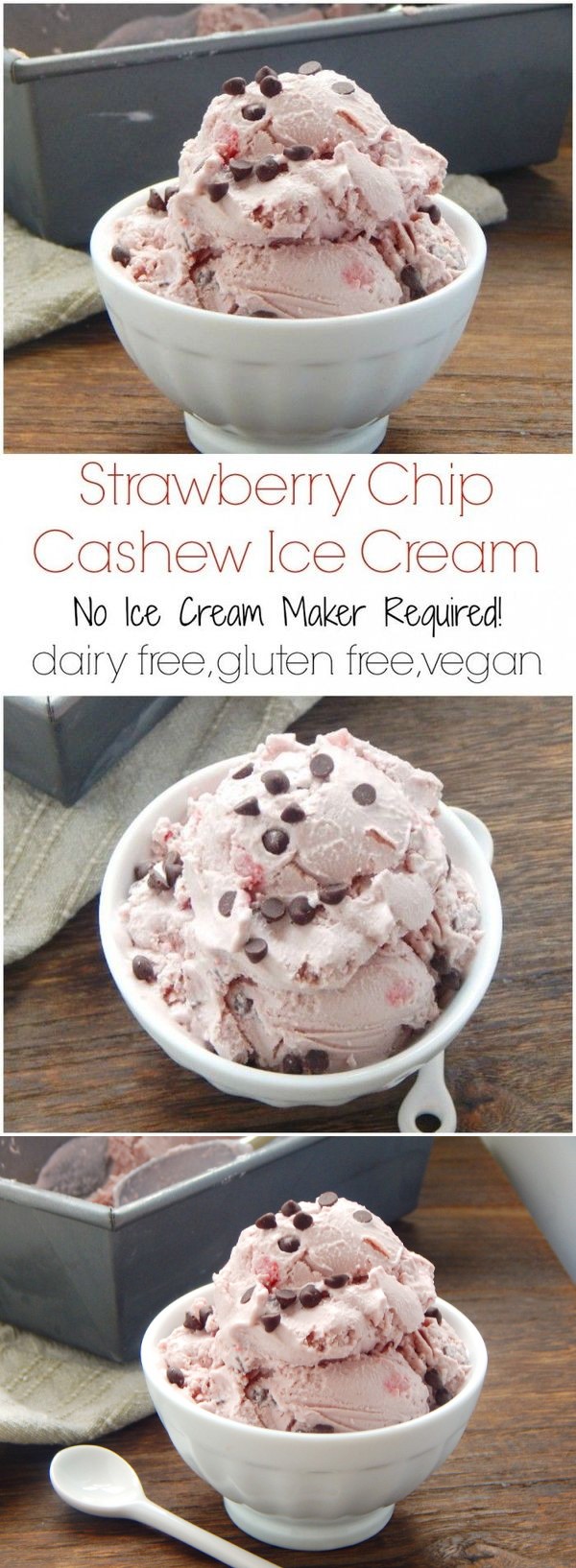 Strawberry Chip Cashew Ice Cream