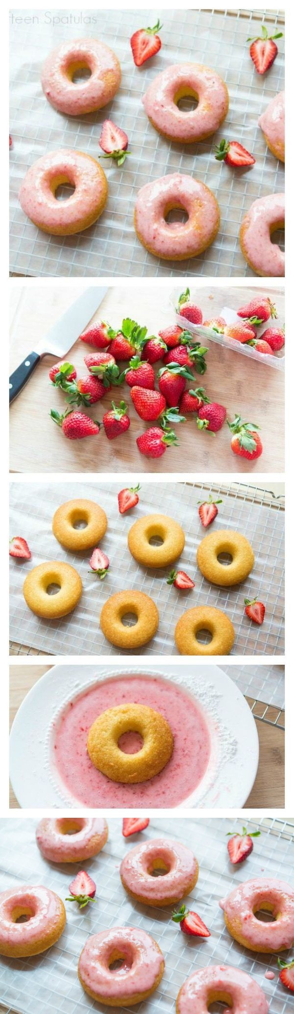 Strawberry Glazed Baked Doughnuts