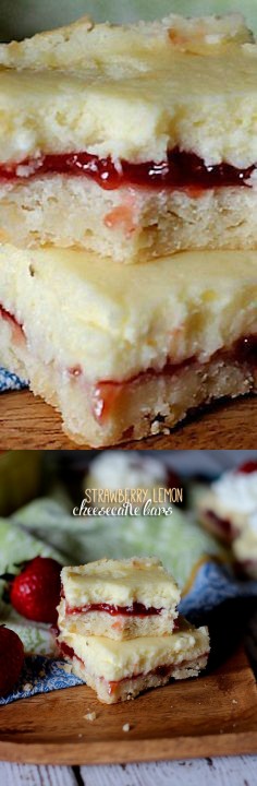 Strawberry Lemon Cheesecake Bars