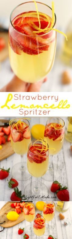 Strawberry Lemoncello Spritzers