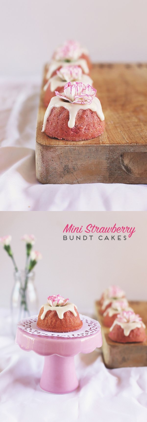 Strawberry Mini Bundt Cakes