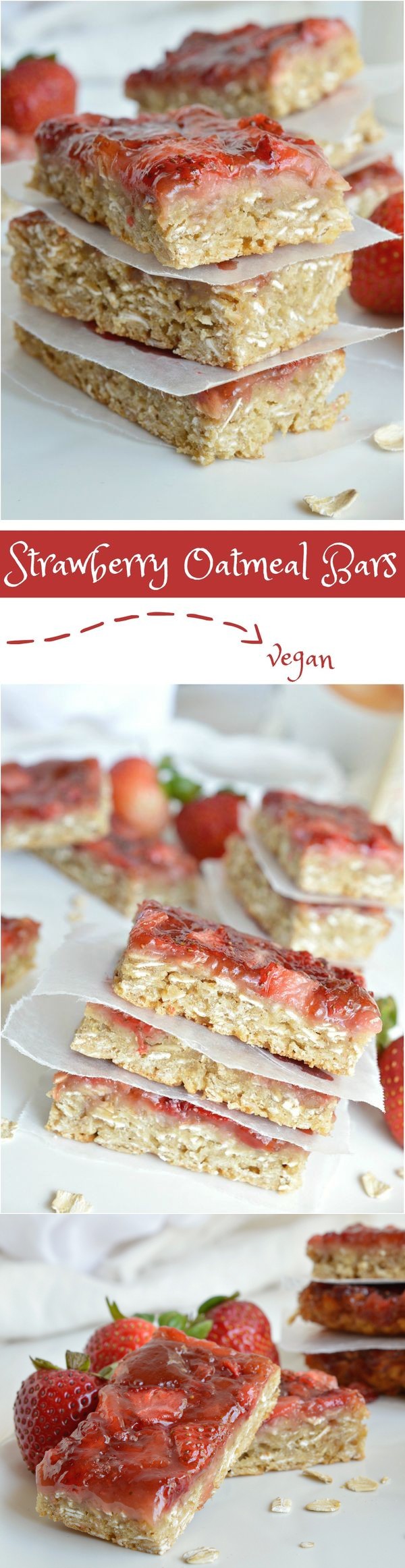 Strawberry Oatmeal Vegan Breakfast Bars