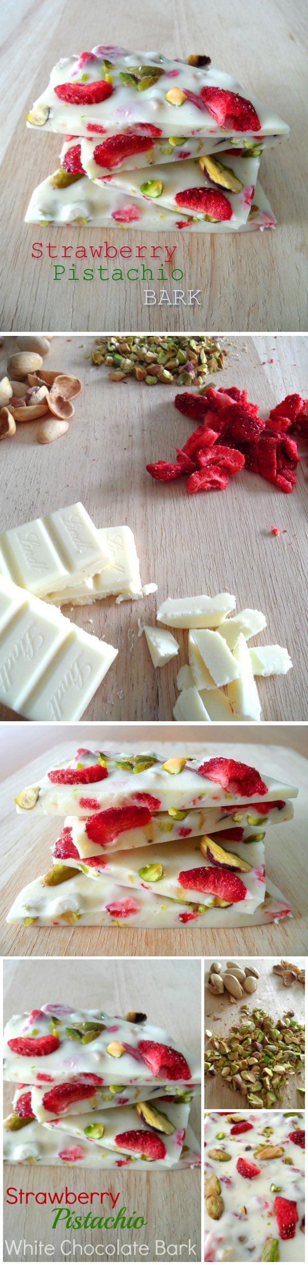 Strawberry Pistachio White Chocolate Bark