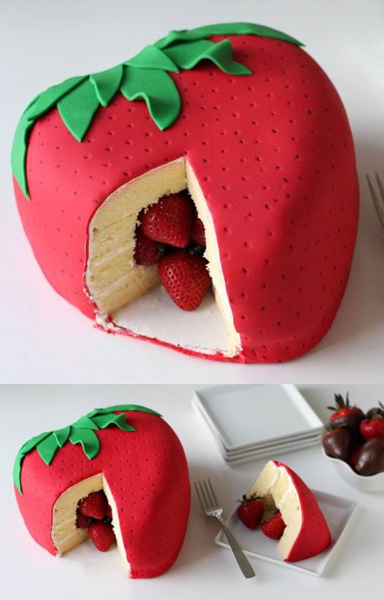 Strawberry Surprise Cake