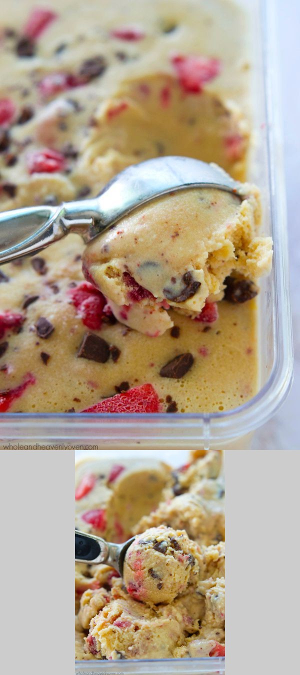 Strawberry Swirl Chocolate Chip Ice Cream