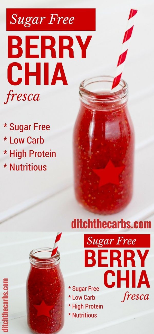 Sugar Free Berry Chia Fresca