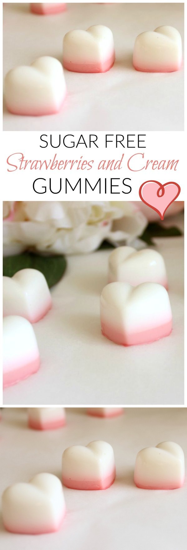 Sugar free strawberries and cream gummies