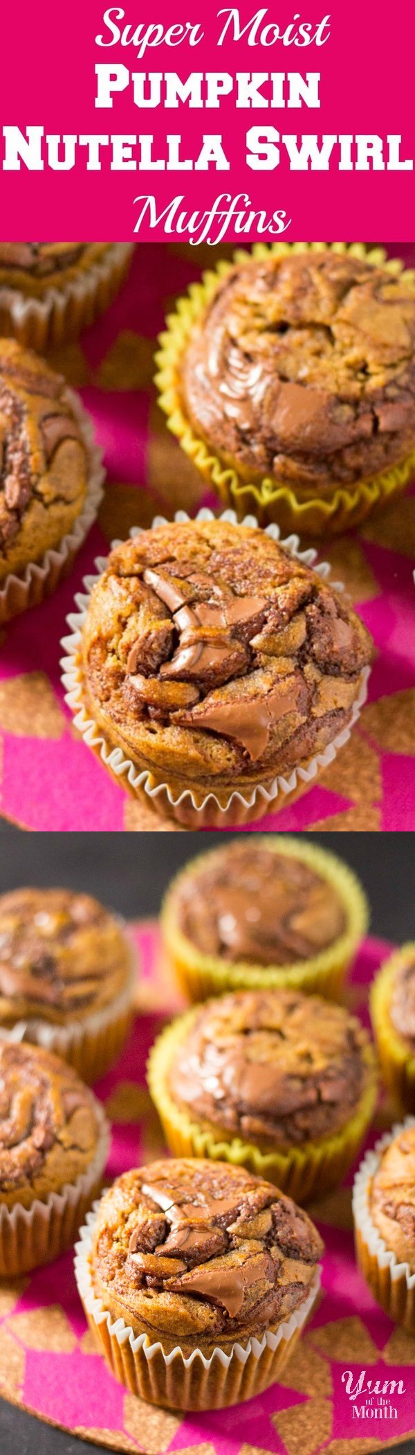 Super Moist Pumpkin Nutella Swirl Muffins