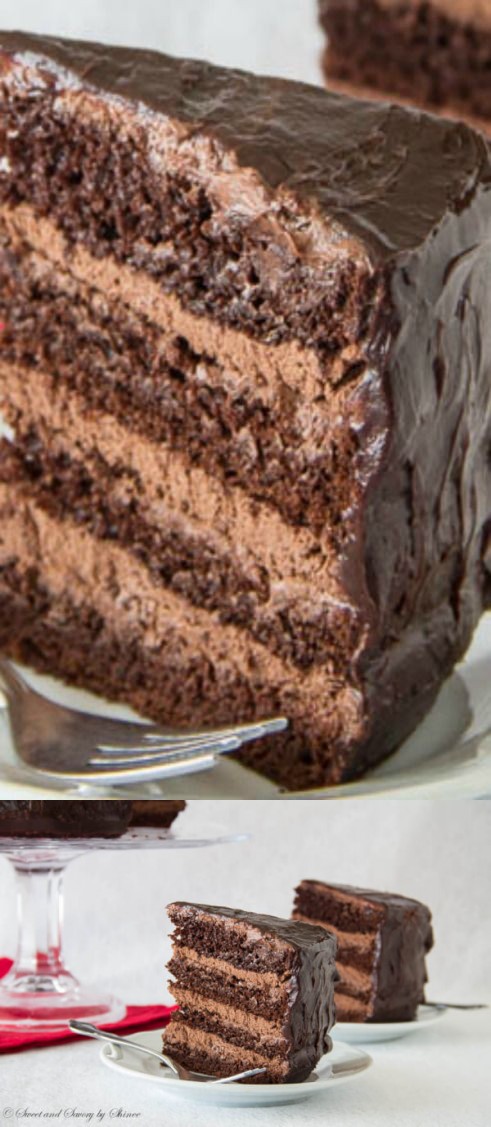 Supreme Chocolate Cake with Chocolate Mousse Filling