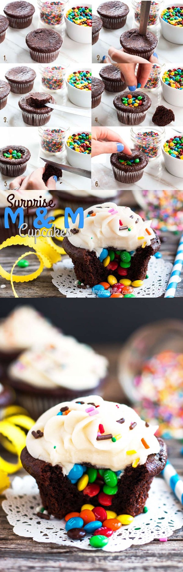 Surprise M&M Chocolate Cupcakes (Video