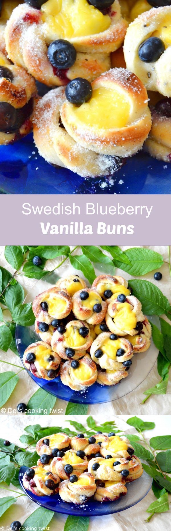 Swedish Blueberry Vanilla Buns (Blåbärsbullar