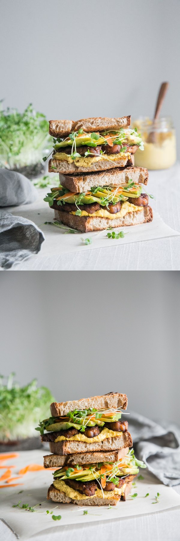 Sweet & Spicy Tempeh Sandwich + Carrot Aioli