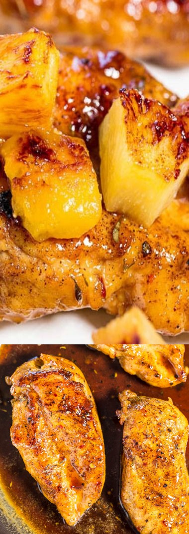 Sweet and Tangy Jerk Chicken with Caramelized Pineapple and Mango